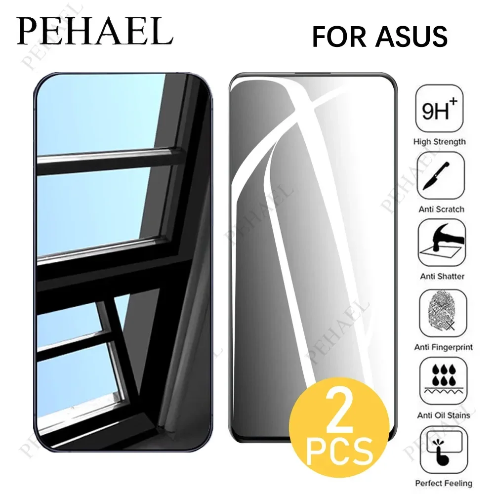 2Pcs Full Cover Black Edge Anti-spy Tempered Glass  Private Screen Protector for ASUS 6 ZS620KL ZB633KL ZB602KL MAXPROM2 M1 5Z