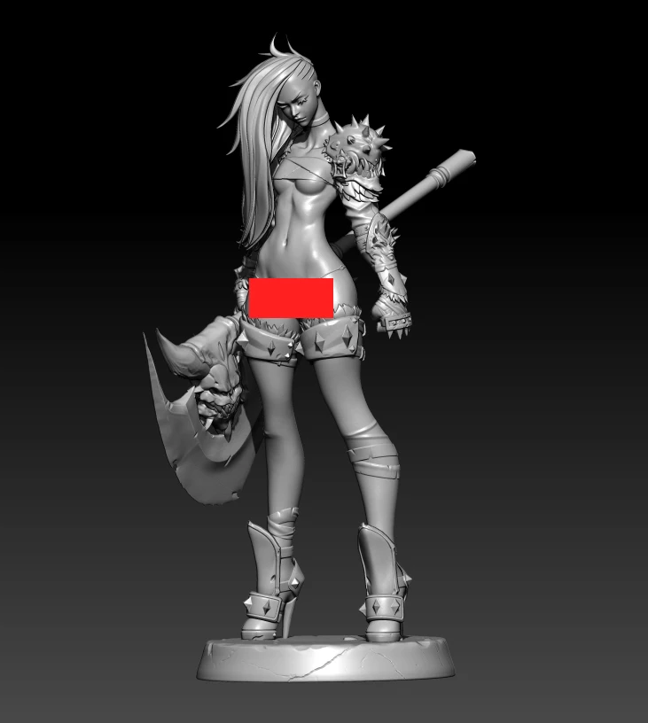 

1/24 75mm 1/18 100mm Resin Model Barbarian Female Warrior Figure Unpainted No Color RW-853