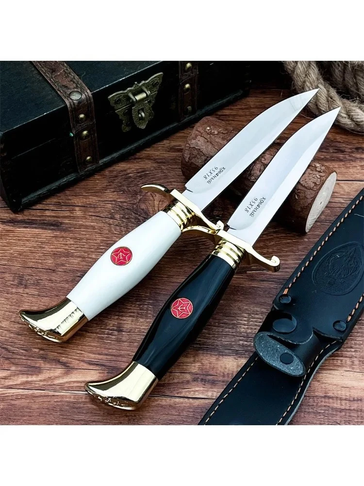 

Russian Tactical Fixed Blade Knife - 440C Stainless Steel with Acrylic Handle Hunting Survival EDC Tool for Outdoor and Camping