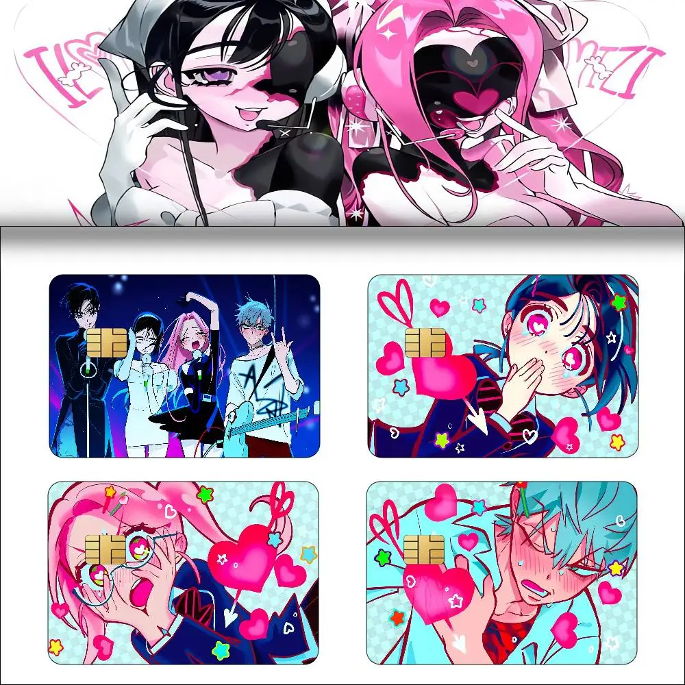 Anime ALIEN STAGE Anmie 4pcs 1Set Sticker Film Skin Cover For Credit Card Debit Bank Card Front