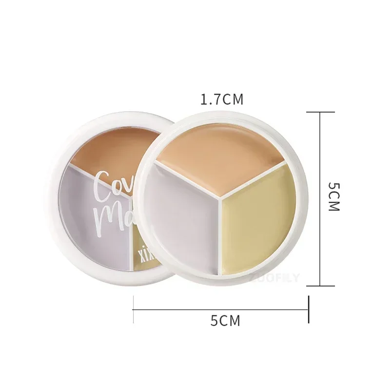 3-Color Concealer Palette Foundation Cream Full Coverage Suit for All Skin Face Makeup Contouring Cream Shadow Cosmetics