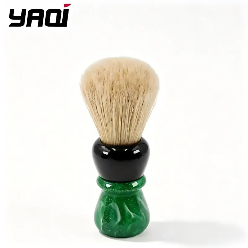 YAQI Shaving Brush for Men Soft Dense Bristles Two-Tone Resin Handle Luxury Wet Shaving for Safety Razor