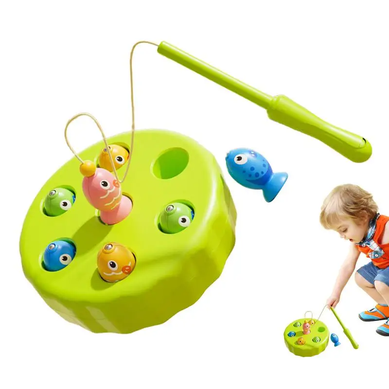 Kids Fishing Game Green Fish Board Game Fine Motor Skill Toys Kids Fishing Pole Toy Preschool Toy Family Game For Early