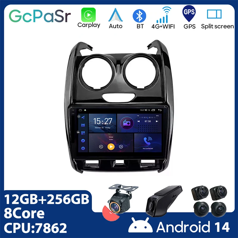 Car For Renault Duster 2015 - 2021 For LADA Largus 2021 Android Auto Radio Stereo Multimedia Player GPS Navigation Carplay WIFI