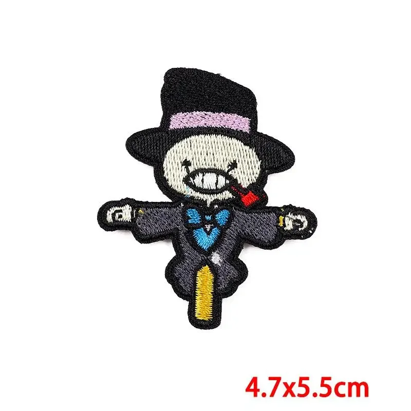 50Pcs Bulk Embroidered Patch Iron On Patches for Clothing Scarecrow Clothes Stickers Sewing Thermal Adhesive Applique Fusible