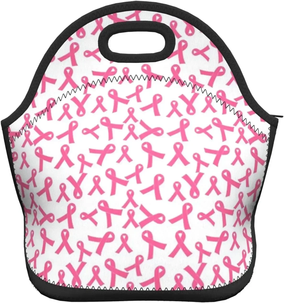 Ribbons Breast Cancer Lunch Box Reusable nsulated for Women Men Lunch Box for Camping Gifts School