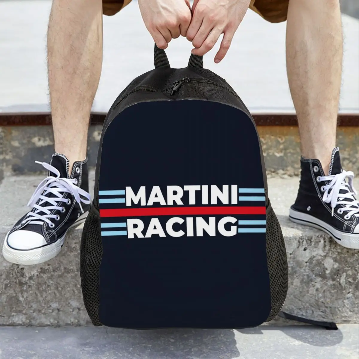 

Martini Racing Backpack Daypack Large Capacity Children BookBag School Bag Shoulder Bags for Men Women