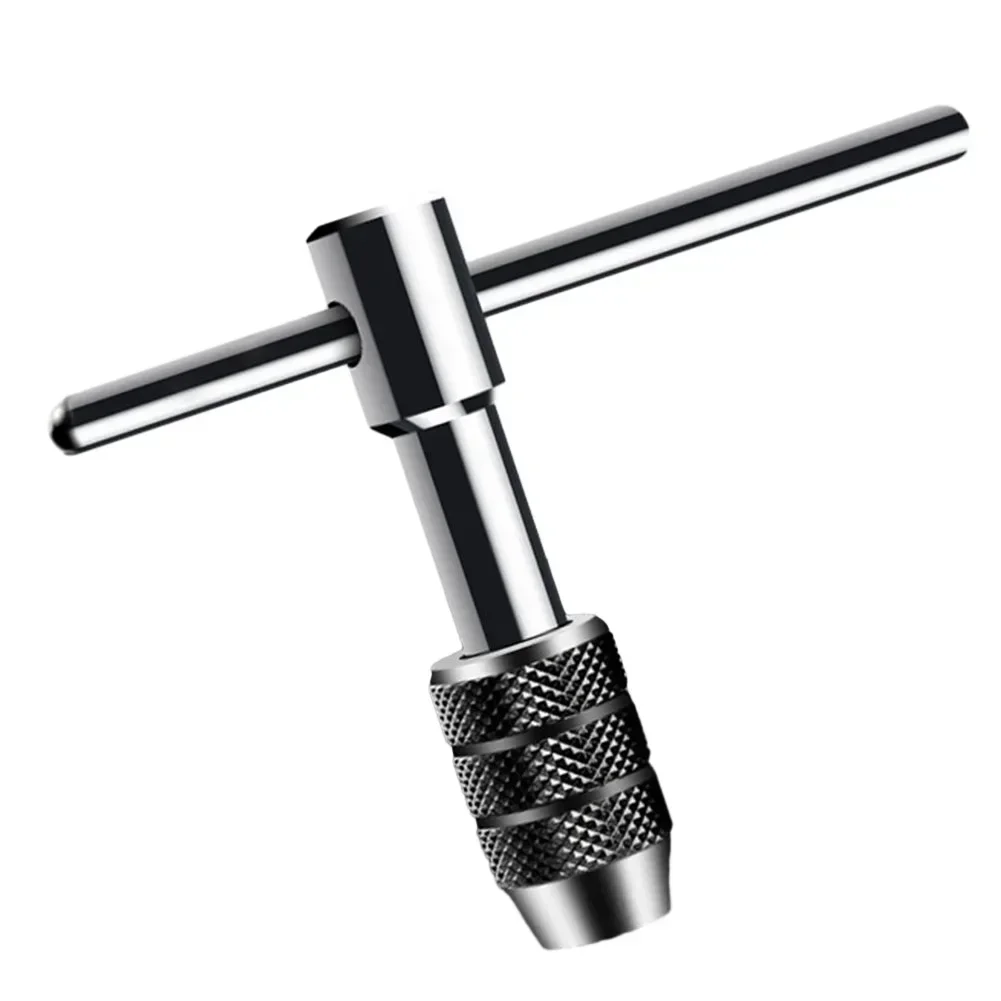 Adjustable Silver T-Handle Ratchet Tap Holder Wrench M3-M8 M5-M8 M6-Screw Thread Metric Plug T-shaped Tap For Hand Tools