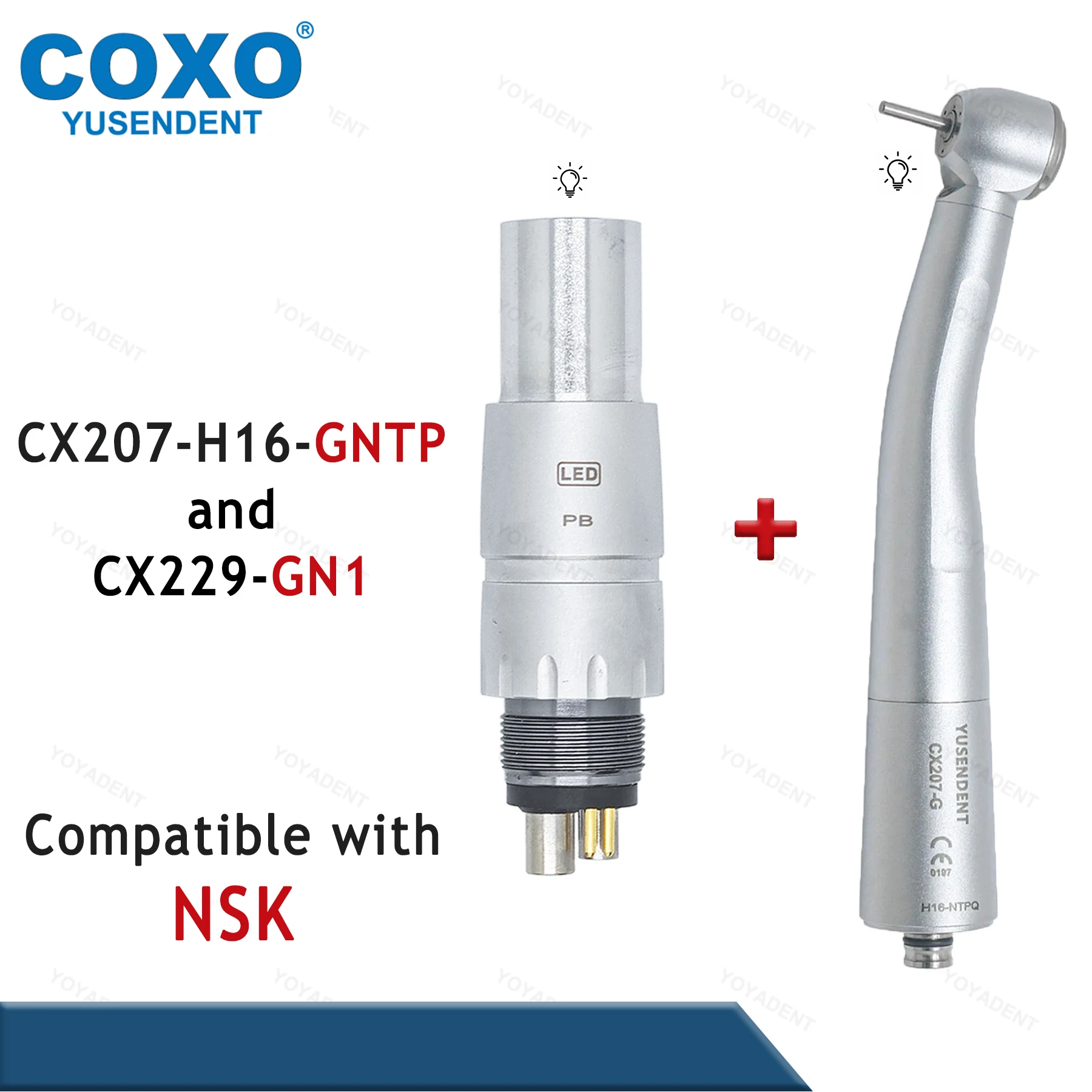 COXO Dental-Handstücke, Glasfaser-Hochgeschwindigkeits-Turbine, E-Generator, Mini-/Standard-/Torque-Kopf, 6-poliger Koppler, passend für KAVO NSK WH Sirona