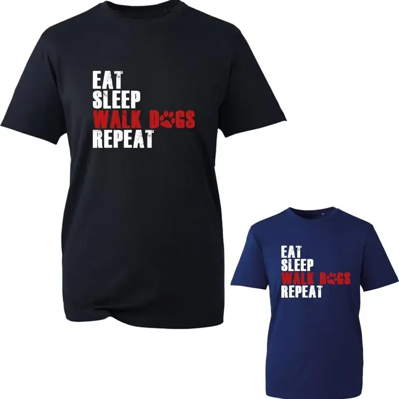 Eat Sleep Walk Dogs Repeat T Shirt Dog Lover Funny Walker Top