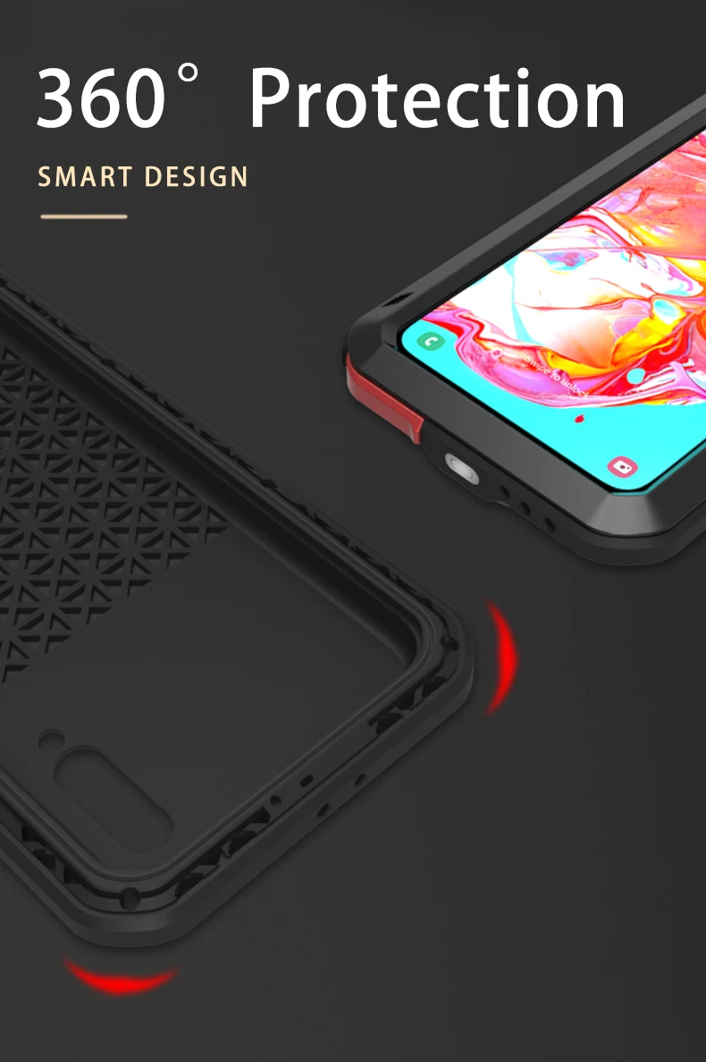 For Samsung Galaxy A70 A70s Case Love Mei Shock Dirt Proof Water Resistant Metal Armor Cover Phone Case For Samsung A30 A20 A30s