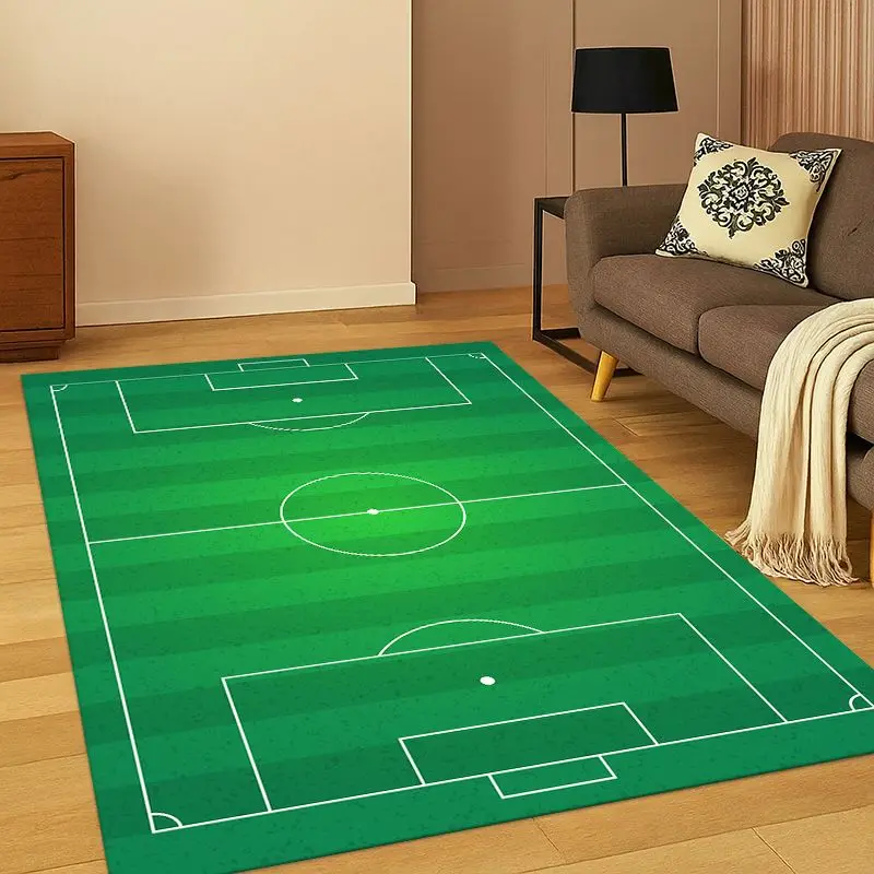 Klassischer Fußballplatz-Sportteppich für Schlafzimmer, Wohnzimmer, Sofa, Spielzimmer, Fußmatte, Heimdekoration, Kinderzimmerteppich, rutschfest