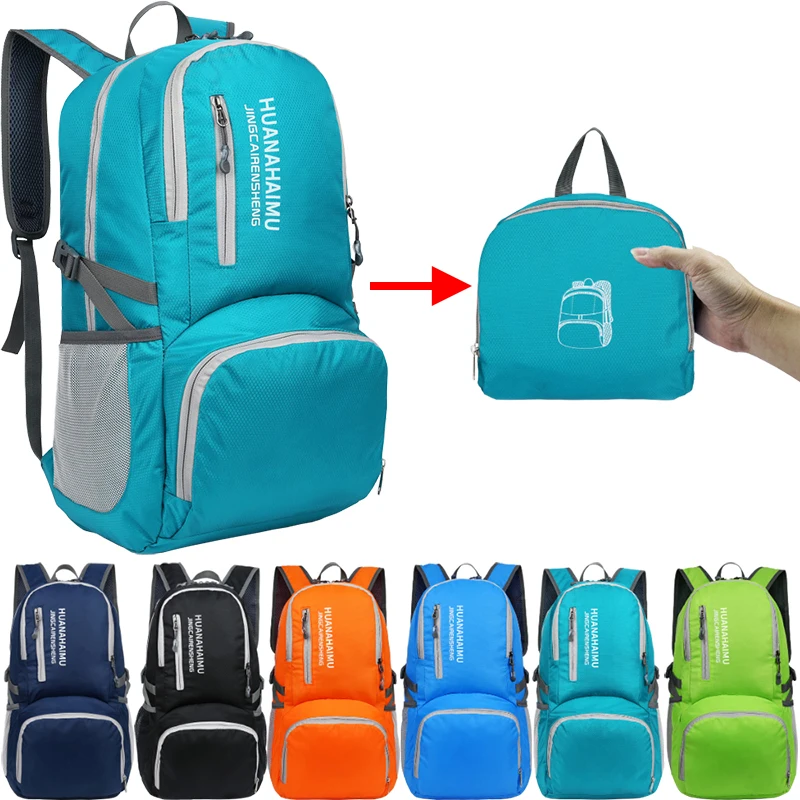 28L Packable Backpack Foldable Ultra Light Outdoor Duffle Bag Big Folding Knapsack Hiking Travel Rucksack Mountaineering Daypack