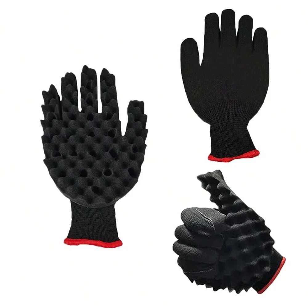 Magic Curly Hair Sponge Gloves, Hair Brush Sponge for Hairdressers, Professional Hair Styling Tools