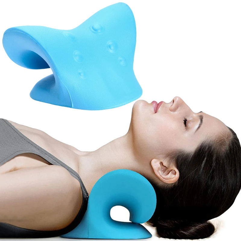 Neck Shoulder Stretcher Relaxer Cervical Chiropractic Traction Device Massage Pillow for Pain Relief Cervical Spine Alignment