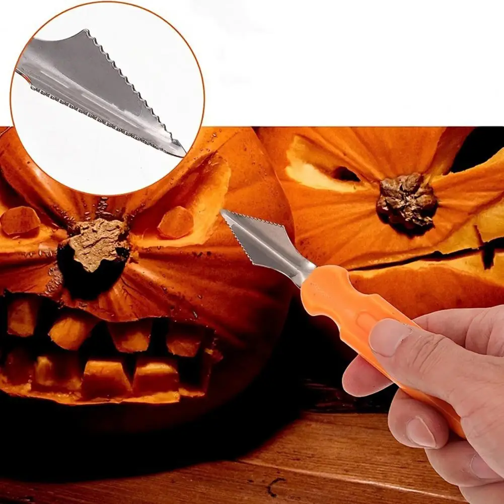 Rust-proof Carving Professional Pumpkin Carving Tools Set with Stainless Steel Blades Anti-slip Handles for Halloween