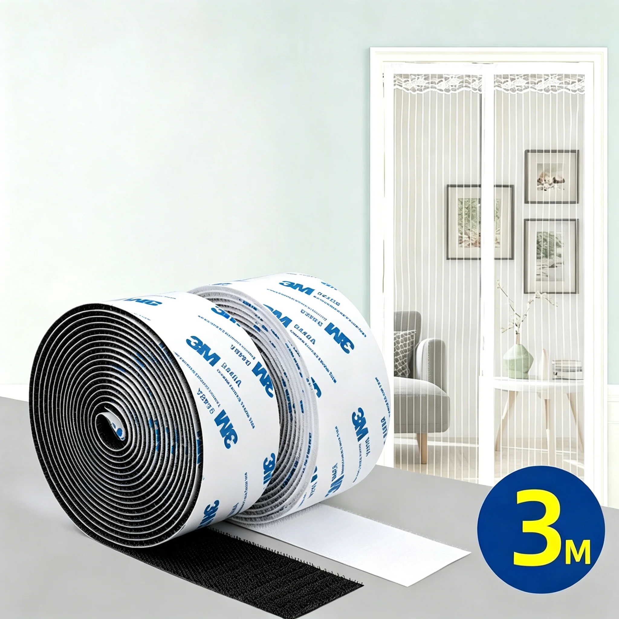 3M Loop Hook Tapes, Double-Sided Self Adhesive Tape, Strong, High Viscosity, No Trace, Hook Surface Stickers, Adhesive Fixation view 3