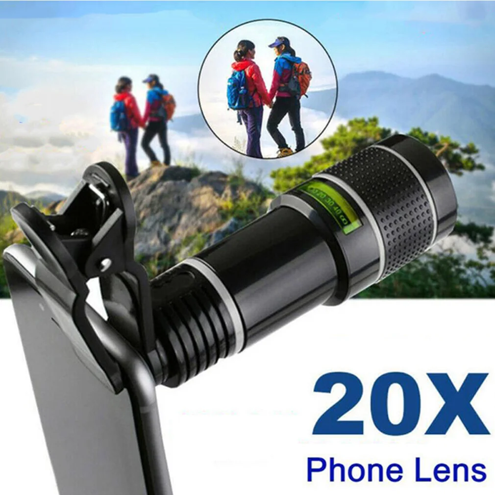 

Hot Telescope 20 Times Mobile Phone Telephoto Telephoto Lens HD External Camera Lens Zoom Focusing Mobile Phone Lens Set
