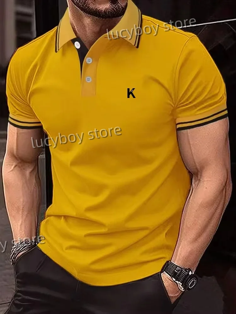 Men's Print Polo Golf Shirt Daily Wear Polo Shirt Short Sleeves buttons Regular Fit Polo Sweater Men Bussiness Polo Men Clothing image 3