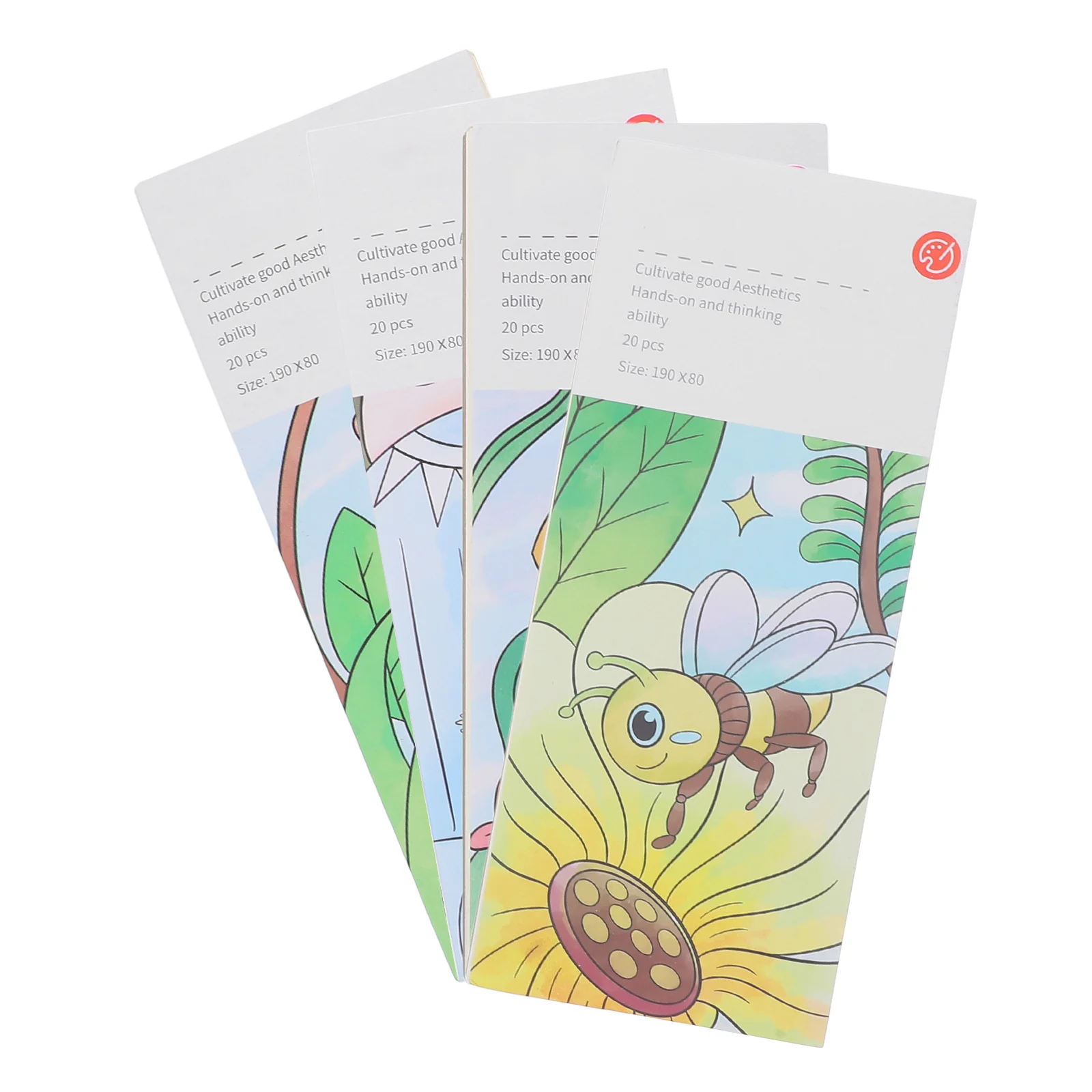 

1Set Kids Watercolor Coloring Book Safe Non-Toxic Drawing Paper for Painting Practice Hand-Eye Coordination Development Mini Art