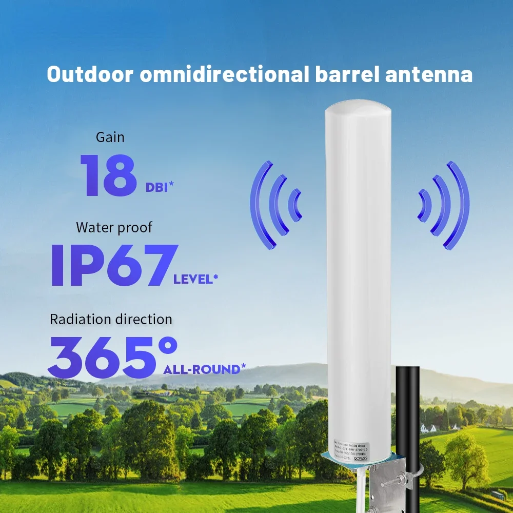 700-3800MHz 4G LTE 5G Outdoor Mimo Cylinder Antenna Waterproof Omni Antennae for GSM 4G Cell Phone Signal Booster  5G Router