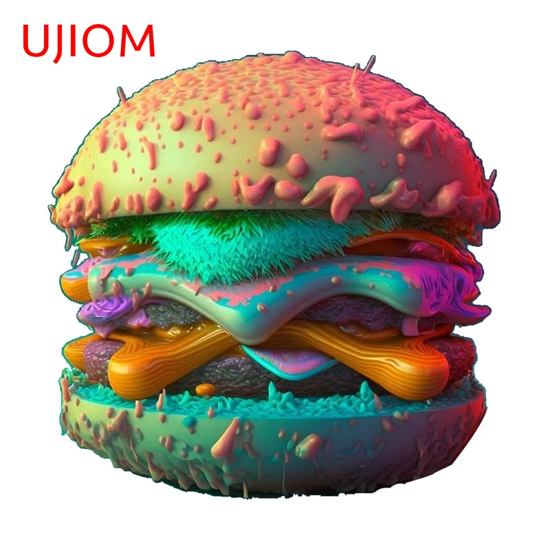 UJIOM Funny Fast Food Beverage Wall Stickers Interesting Vinyl Waterproof Decal Refrigerator Canteen Dining Home Decor Wallpaper