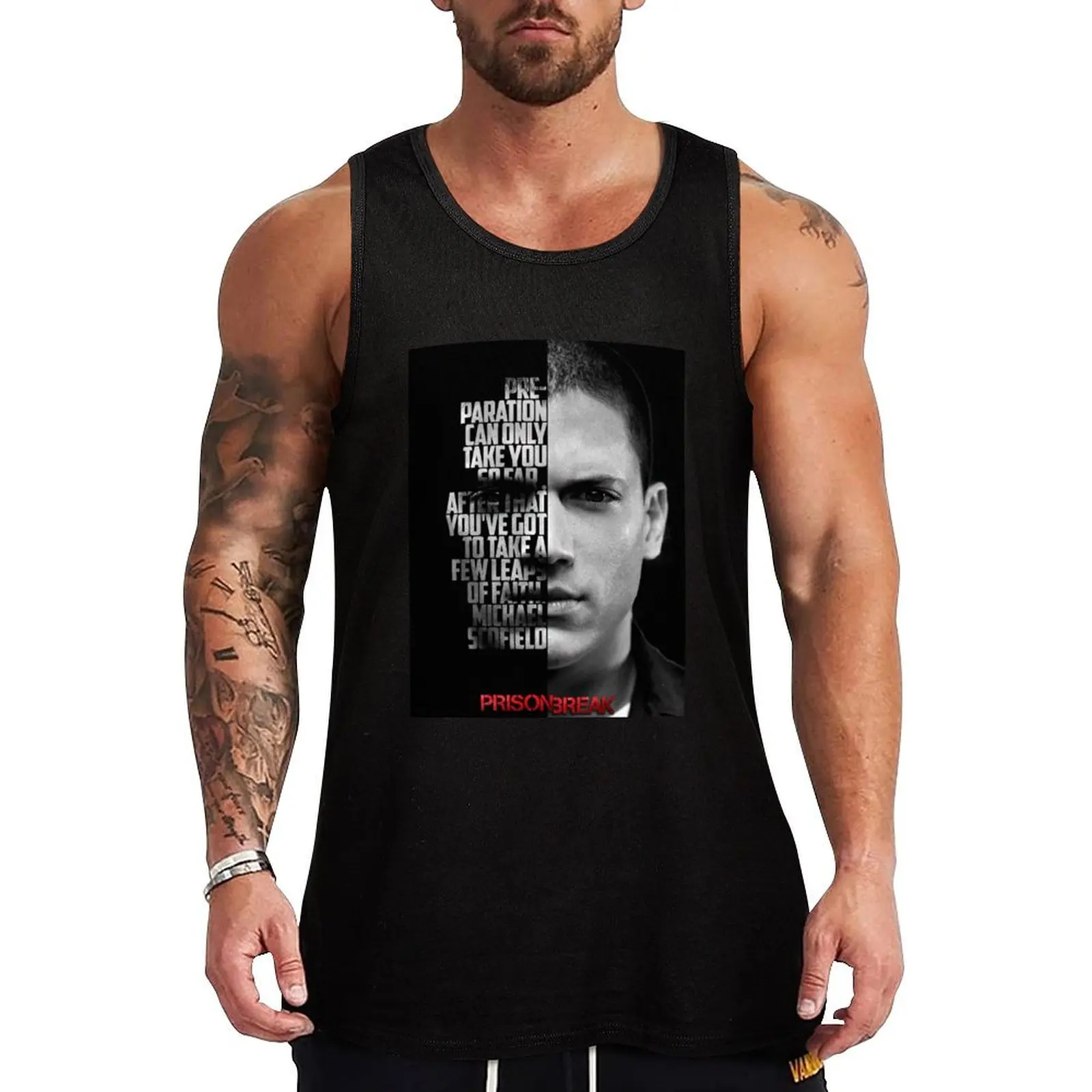 

Black and white Michael Scofield, Prison Break quote. Tank Top Men's clothing brands gym top muscle t-shirt Top summer