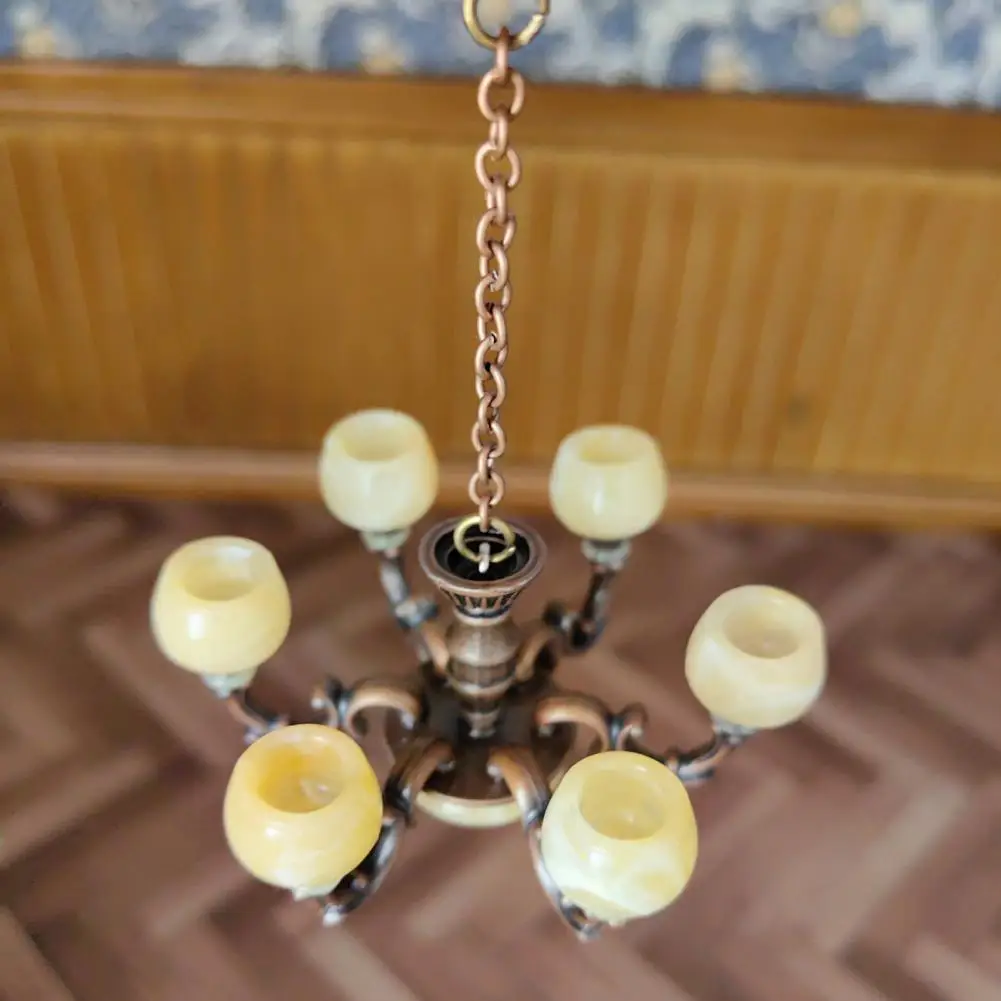 Dollhouse Ceiling Lamp Dollhouse Mini Ceiling Lamp Chandelier Model Realistic Tiny Decorative Light Miniature Dollhouse for Mini