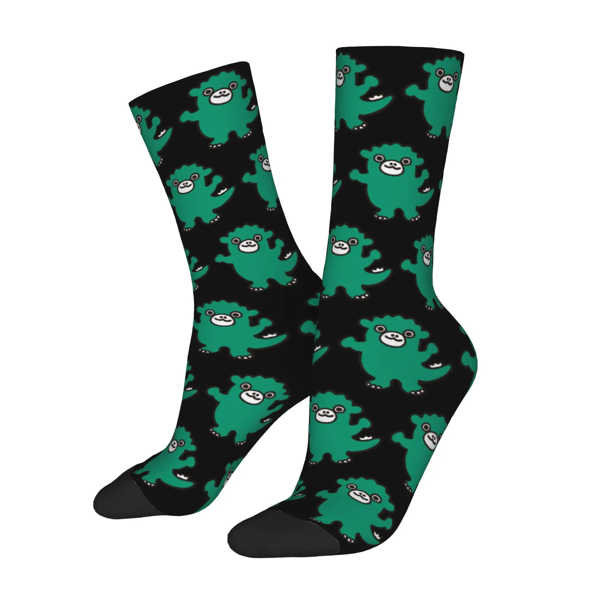 Colorful Chibi Godzillaa Monster Raids Again Skateboard Socks Kawaii Polyester Long Socks for Women Men Sweat Absorbing