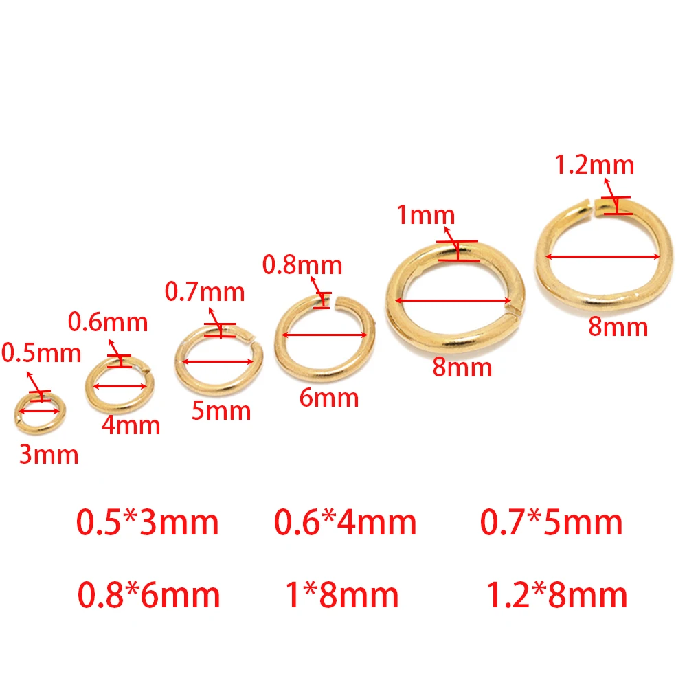 100pcs Stainless Steel Real Gold Color Plating Jump Rings Split Rings for Jewelry Making Findings DIY Necklace Wholesale Crafts