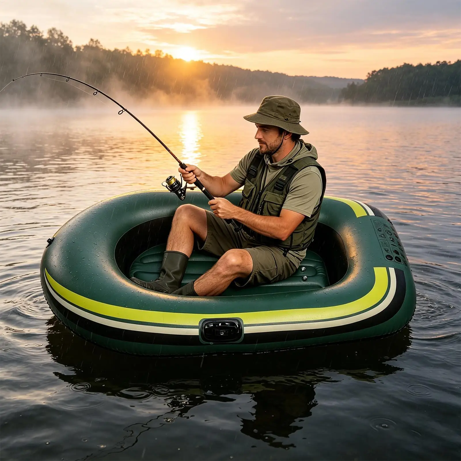 

Heavy Duty Inflatable Boat Thickened Non-Slip Leakproof Family Blow Up Raft For Pool Lake Adults Kids Beach River Outdoor Summer