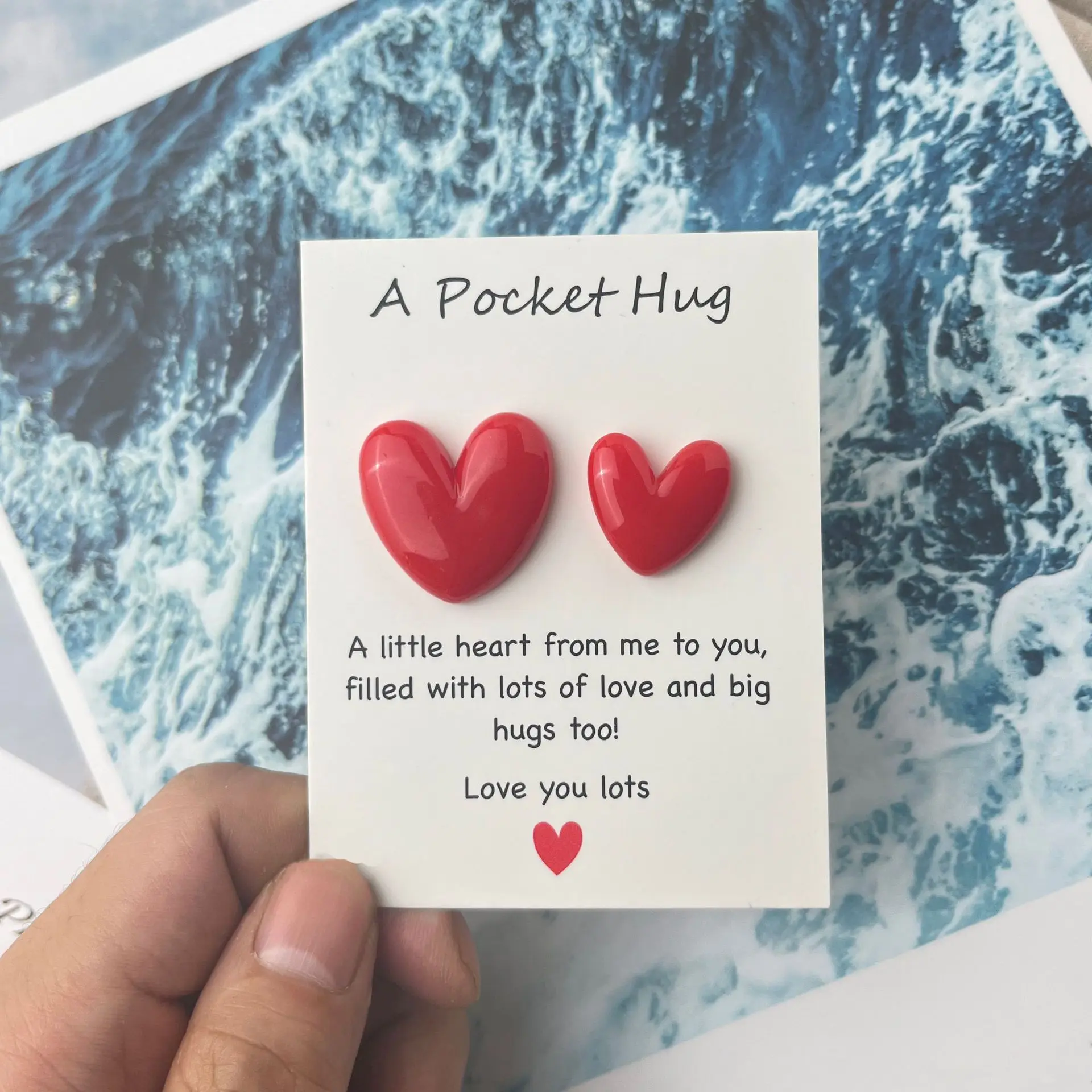 قطعتان من بطاقة عناق الجيب مع دعم عاطفي ممتع - مثالية لأي شخص يحتاج إلى تشجيع |   هدية مثالية