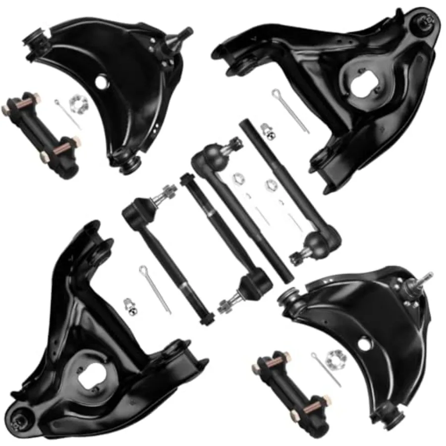 10 قطعة مجموعة طقم التعليق الأمامي ذراع التحكم السفلي ذراع التحكم العلوي الداخلية الخارجي التعادل قضيب نهاية ضبط كم استبدال ل Chev #1