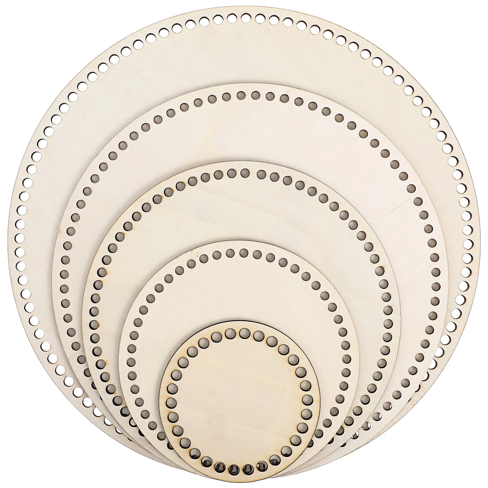 

5 Pcs Wood Bag Bottoms Mini Cross Stitch Fixed Frames Crochet Basket Base Basket Weaving Supplies Diy Craft Materials