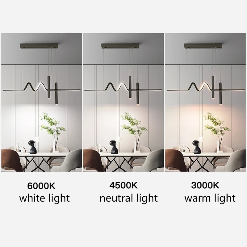 الحديثة Led قلادة أضواء الثريا الذهب موجة lambadario مصباح ECG غرفة الطعام غرفة نوم غرف معيشة المطبخ قلادة مصباح معلق