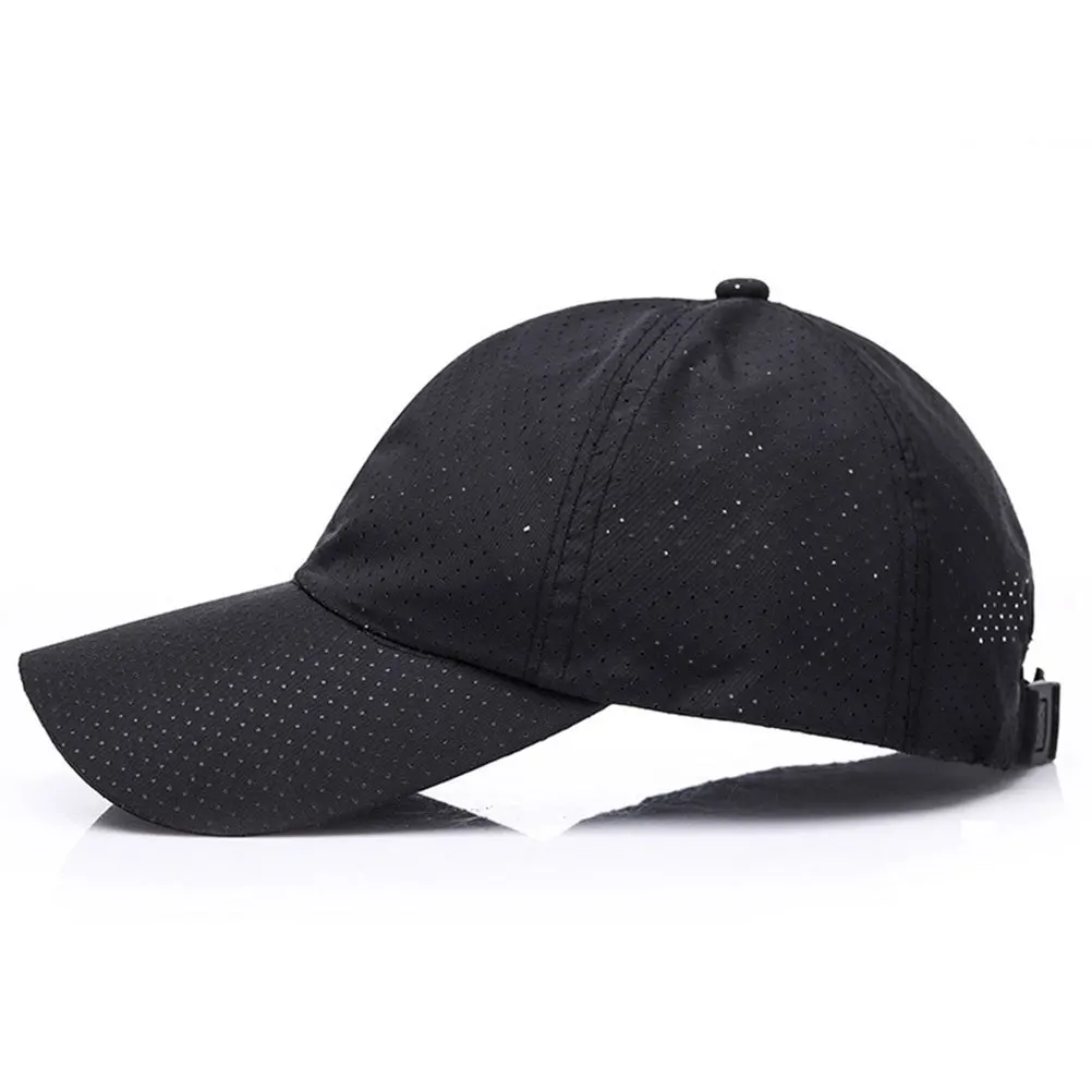 

2Pcs Adjustable Baseball Cap Breathable Mesh Sunshade Hat Black for Men Women Outdoor Sports Hiking Fishing Running