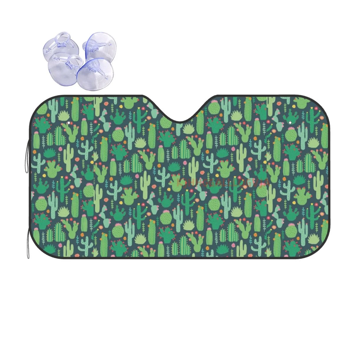 

Cute Cactus Car Reflective Sun Blocker Fits Small Sedans, Mini SUVs Standard Sunsha Car Accessories