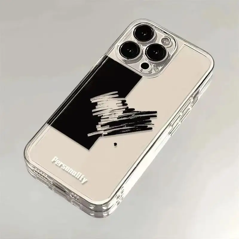 Coque de téléphone d'amour de personnalité pour iPhone, coque transparente pour iPhone 16, 15, 14, 13, 12, 11 Pro, XS MAX, 7, Poly, 8, 7 Plus