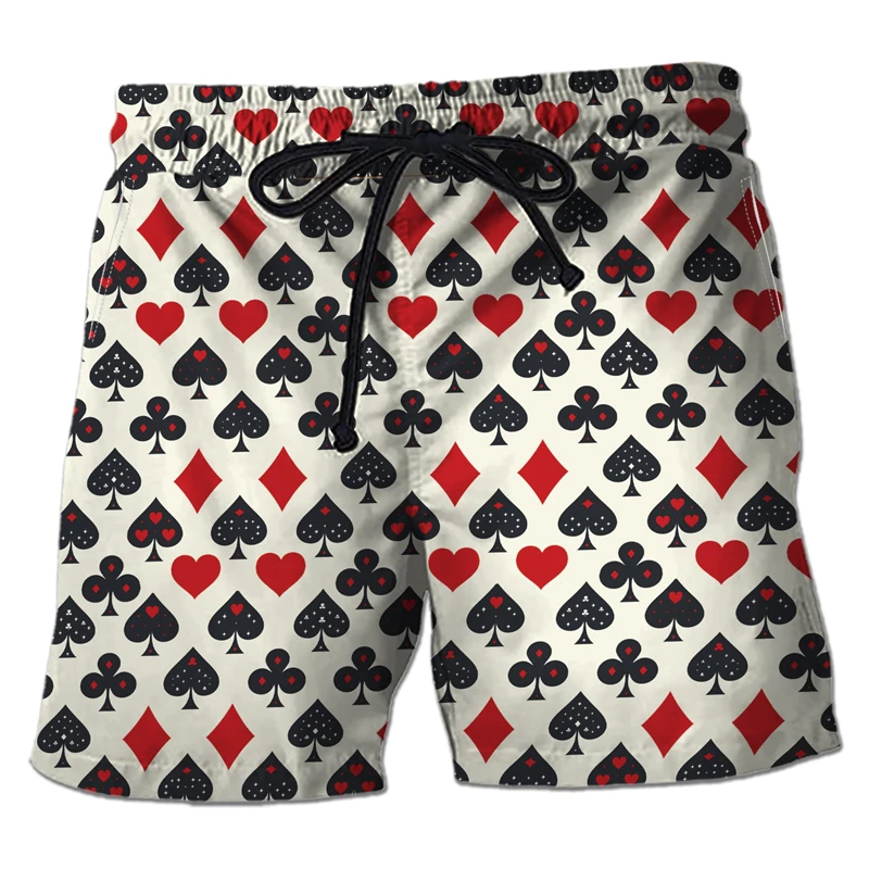 Casino Club 3D Printed Boardshorts Fashion Poker Short Pants For Men Clothes Playing Poker Beach Shorts Cards Trunks Bermudas