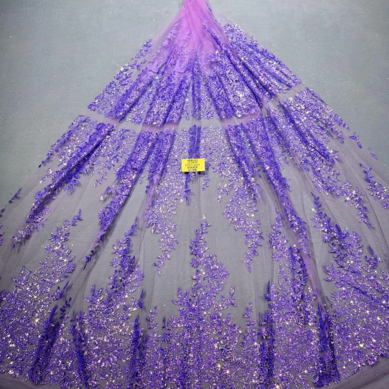 

2026 Горячая распродажа: Модный дизайн, африканская блестящая ткань, вышитое сетчатое кружево с приклеенными блестками и пайетками для свадебных или вечерних платьев