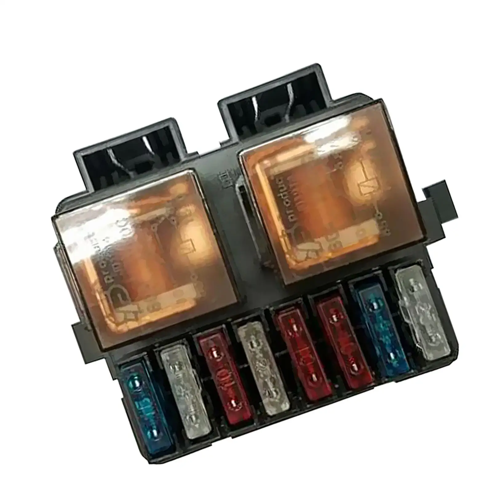 Automotive Dual Way Relay Fuse Box Holder 12V Circuit Breaker with Blade Fuses for Car Boat Audio Power Distribution Panel
