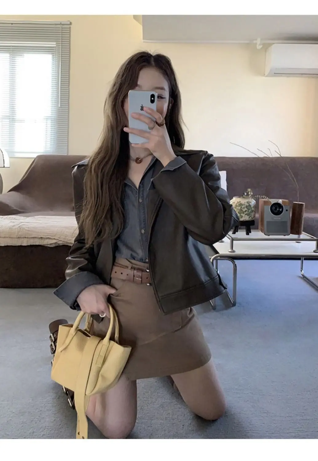 

Y2K Woman Clothing Jacket Outerwears 2000s Punk Slim Goth Sweatshirt Zipper Short Coat Polo Collar Vintage Harajuku Korea Winter