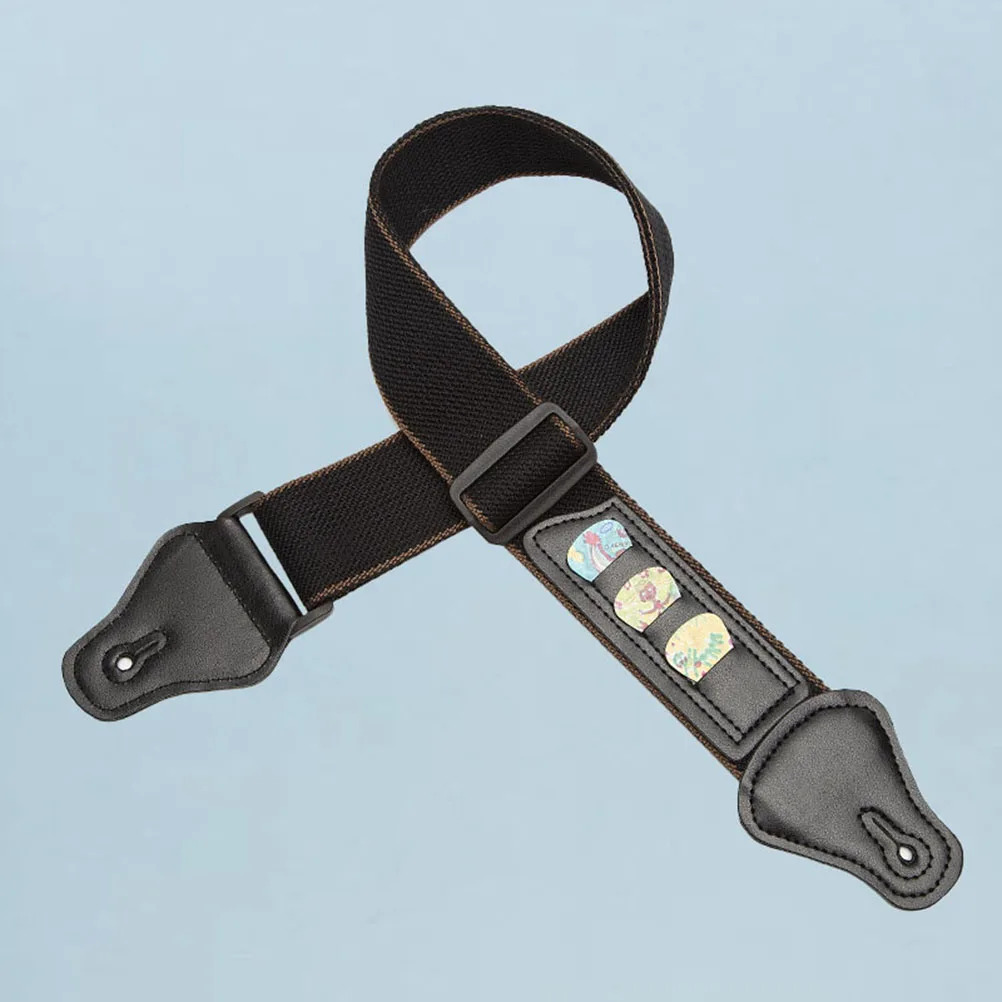 

Guitar Strap Acoustic Electric Professional Black Anti Wear Anti Skid Belt PU Cotton For Guitarists Folk Guitars