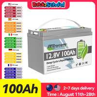 TCBWORTH 12V 100Ah LiFePO4 Battery With 100A BMS Lithium Battery 6000+ Deep Cycle for Solar Energy Off Grid Trolling Motor Boat