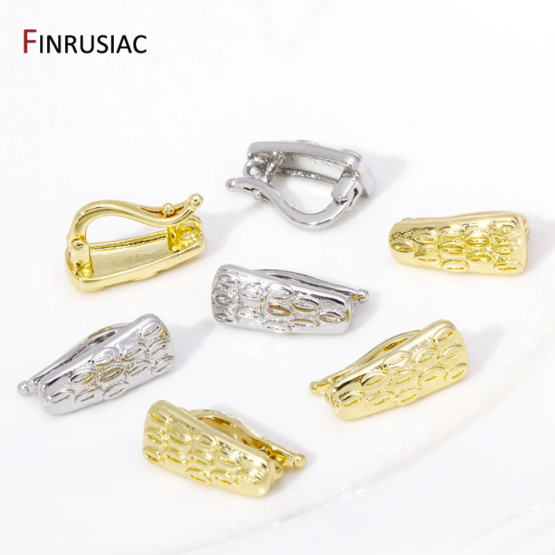 Wholesale 18K Gold Plated Brass Hinged Necklace Enhancer Charms, Pendants Bail Connector For DIY Jewelry Making Supplies