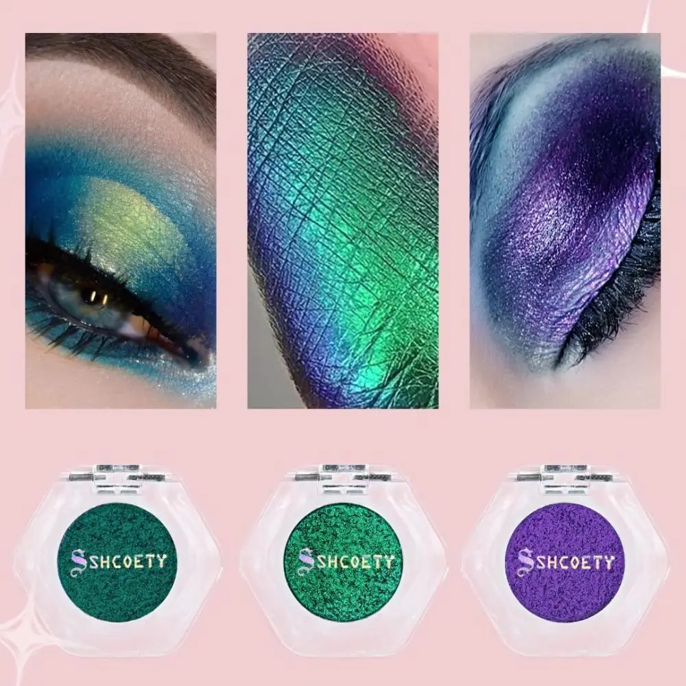 Ombretto camaleonte multicolore lucido Perlescente Fine Brillante Glitter Ombretto Piatto liscio resistente al sudore