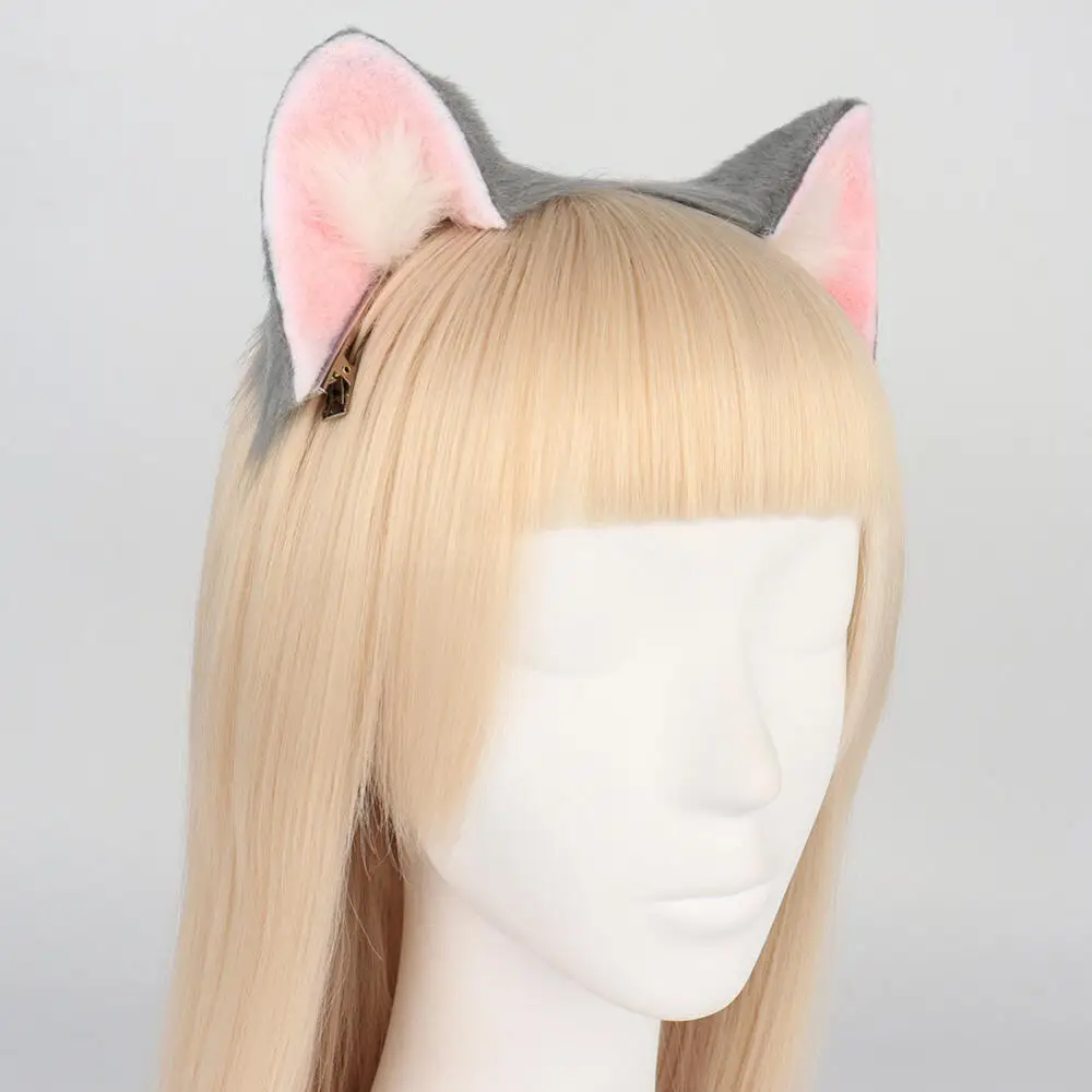 Girl Cat Cosplay Headgear Animal Ears Hair Clip Lolita Cos Accessories Side Clip Simulation Cute Kitty Ear Headpiece Halloween