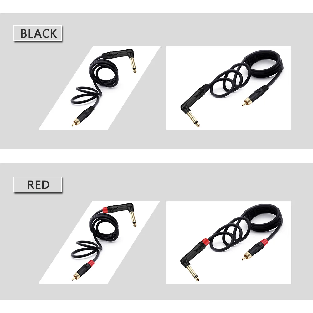 Gold Plated RCA Male Cable to 6.35mm Right Angle Mono Jack Audio Plug Male Balanced Assembly Microphone Adapter