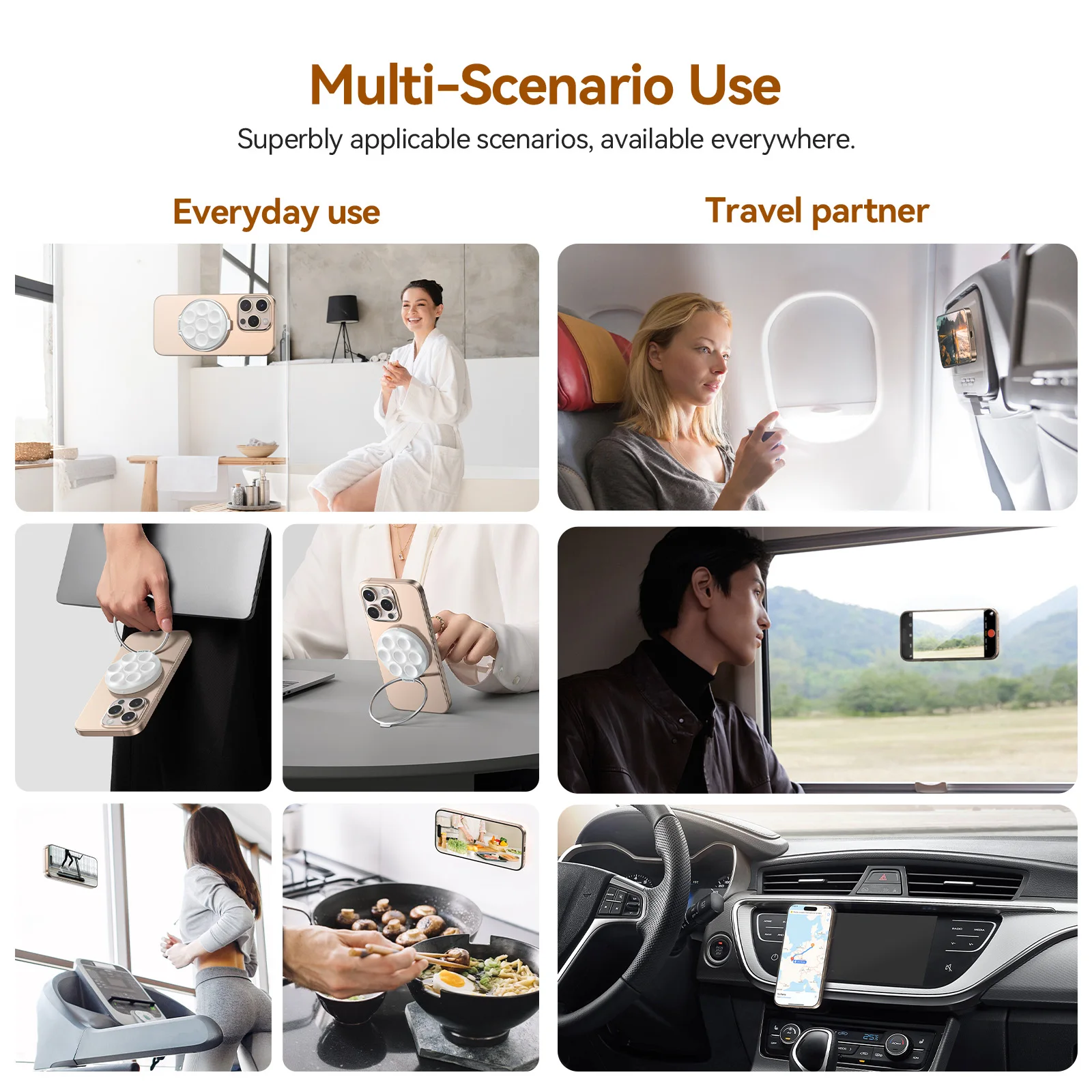 TELESIN Magnetic Phone Grip Stand Phone Suction Cup Hands-Free Mirror Shower Multifunction Phone Holder For iPhone Android - Image 4