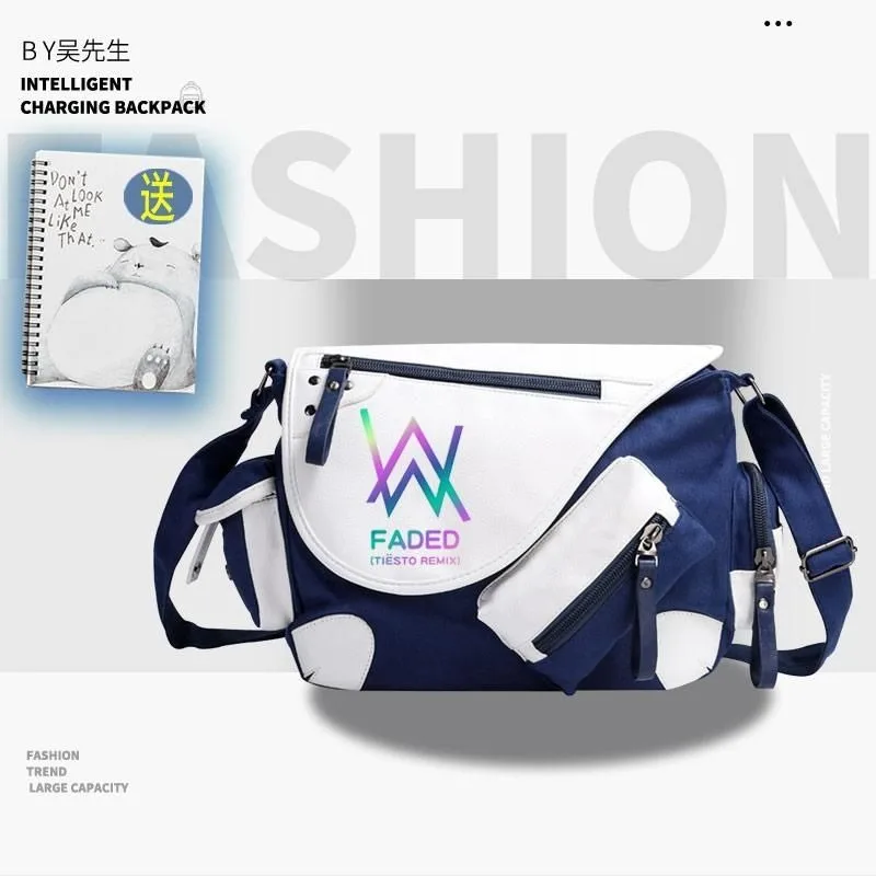 Black Brown Blue Green, AlanWalker, Alan Walker, Student Kids Teens, Anime Messenger Crossbody Shoulder Bags School Girls Boys